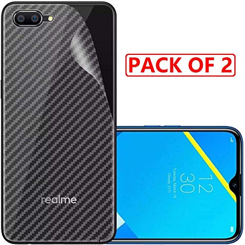 Image of Compatible with (Pack of 2) Oppo Realme C2 Back Screen Protective Film Carbon Fiber Skin Transparent Screen Guard Sticker