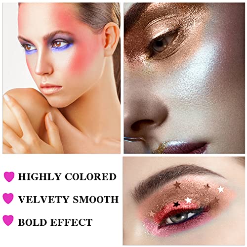 Purple Eyeshadow Palette，Qiufsse 15 Colors Eye Shadow Pallete Sets Highly Pigmented Matte Glitter Colorful Long Lasting Blendable Dream Purple Pink Dark Red Violet Makeup Pallet For Women Christmas Halloween #TOP2