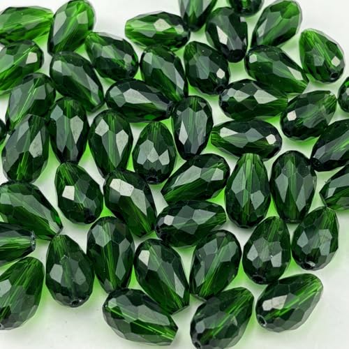 YUEXIGO 100pcs 8x12mm Teardrop Crystal Glass Beads for Jewelry Making,