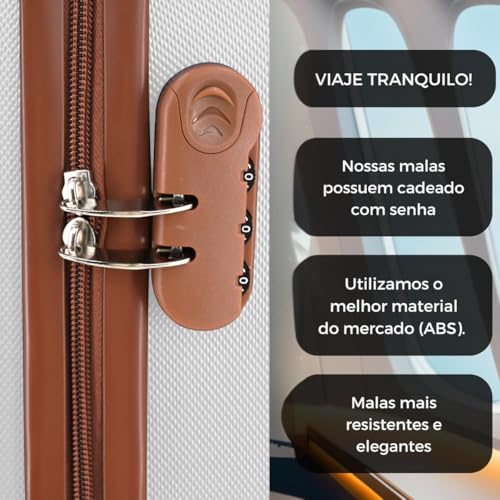 Kit Falcon Line Mala De Viagem ABS com Frasqueira Bordo Mão Pequena 10kg Abs Cadeado Com Frasqueira