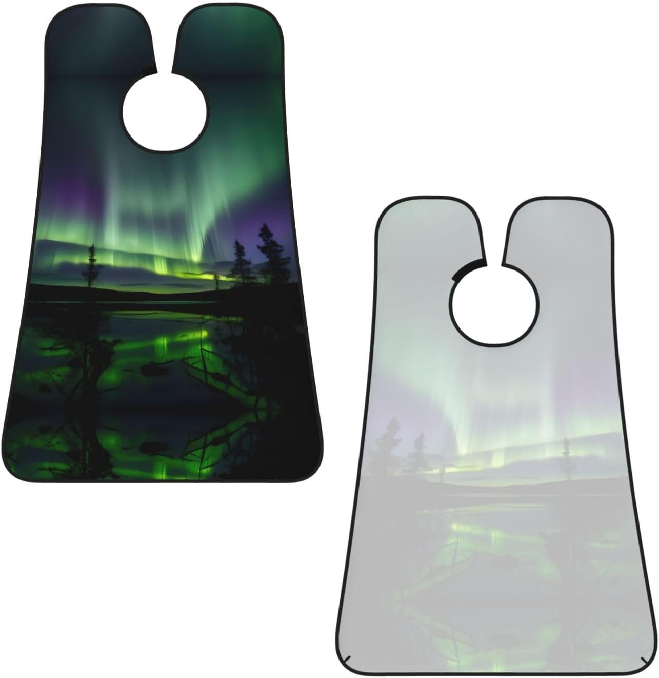 Dark Northern Lights Print Beard Bib Apron For Men, Beard Hair Catcher For Men Shaving Trimming,Beard Cape Cloth