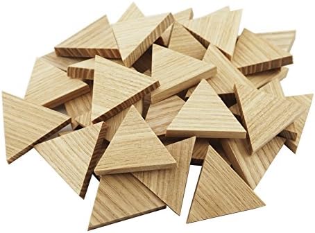 1.34" Wood Triangle Cutout Shapes Unfinished Wood Mosaic Tile - 40 pcs