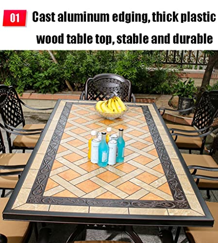 Patio Dining Set Outdoor Patio Cast Aluminum Table And Chair Tableware, Stackable Storage Chairs, All Weather Garden/Patio Table And Chair Set - Image 3