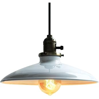 Lightess Pendant Light White E27 Retro Vintage Pendant Lamp 25 cm