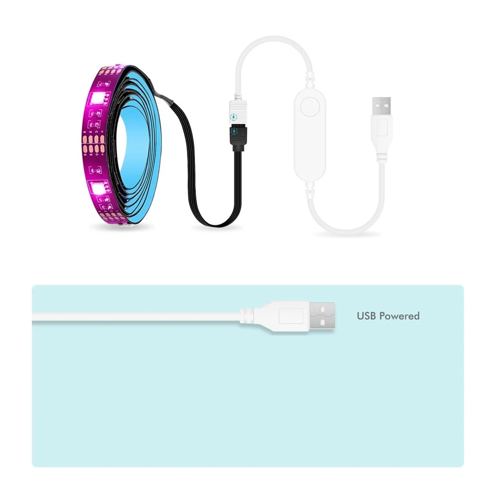 Ozscbuioy Striscia LED USB Wifi RGB 5050 Luce LED DC5V Retroilluminazione TV compatibile(Zigbee verison,5M Kit)