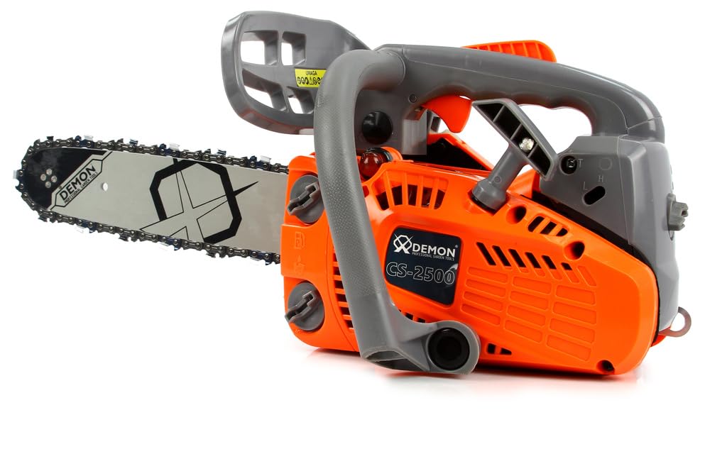 DEMON Motorsäge mit Verbrennungsmotor | leicht | 25,4 cc | 1,2 PS / 0,9 kW | 3200 U/min | Nutzlänge 25 cm