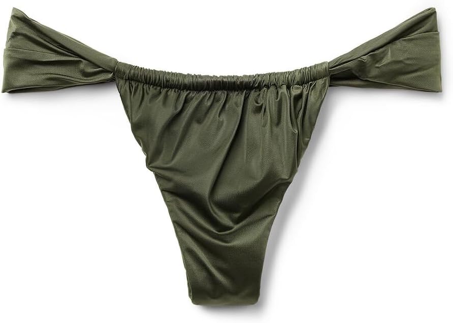 CALZEDONIA Woman's String Brazilian Swimsuit Bottom Shiny Satin