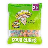 WARHEADS Cubes - Sour Sweet & Fruity Chewy Candy - Orange, Watermelon, Blue Raspberry, Black Cherry, Strawberry & Green Apple Flavors - 2 lb. Bulk Bag