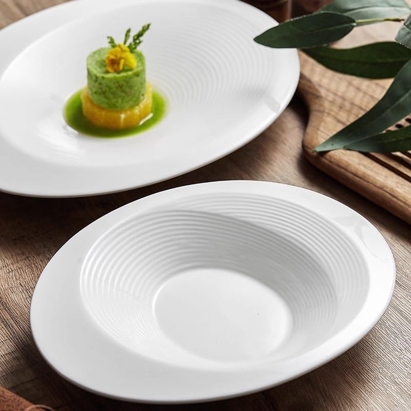 モダンな大型ディナープレート 11インチのクリエイティブ食器パスタプレートホワイトホットポット皿大型セラミックデザートケーキ 積み重