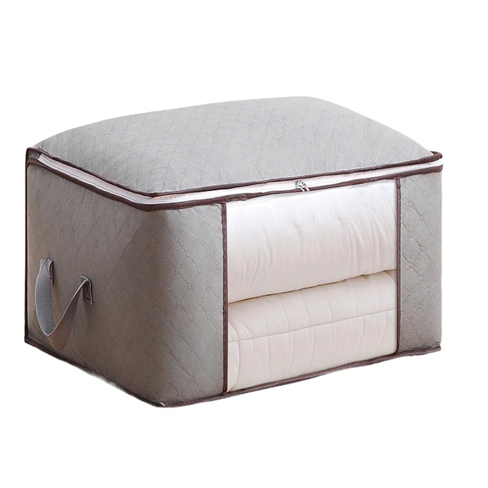 CTRLZS Large Capacity Clothes Storage Bag Comforter,Foldable Organization with Reinforced Handle Zippers for Storage 60X34X40cm