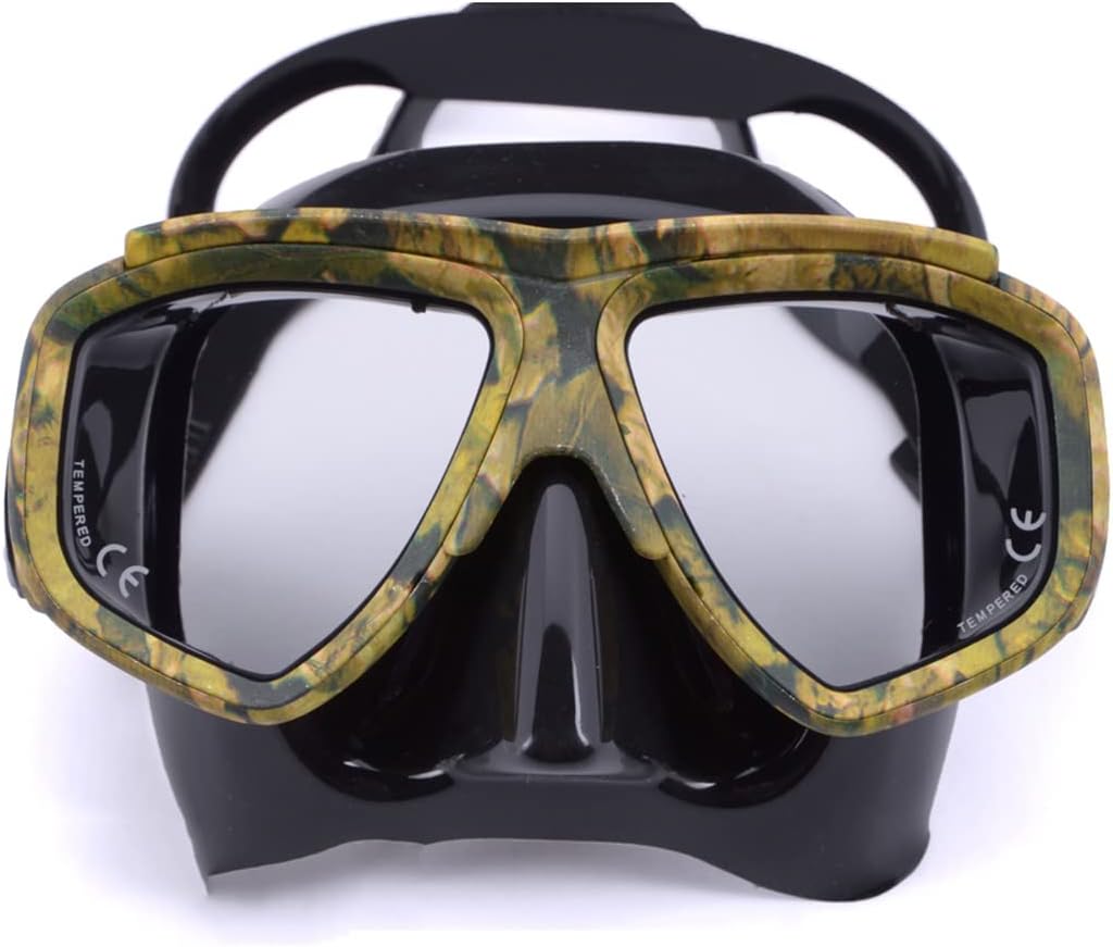 Alloaone Diving Mask Camouflage Anti Fog for Spearfishing Gear Swimming Masks Googles Nearsighted Lenses