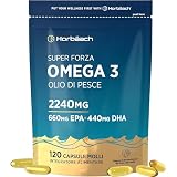 Omega 3 2240mg | 660mg EPA e 440mg DHA | 120 Capsule Molli | Olio di Pesce | di Horbaach
