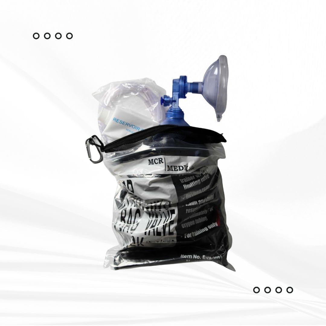 MCR Medical CPR Training Bag Valve Mask (BVM) ADULT/CHILD in Mesh Bag, BVM-3081-001 - Image 3