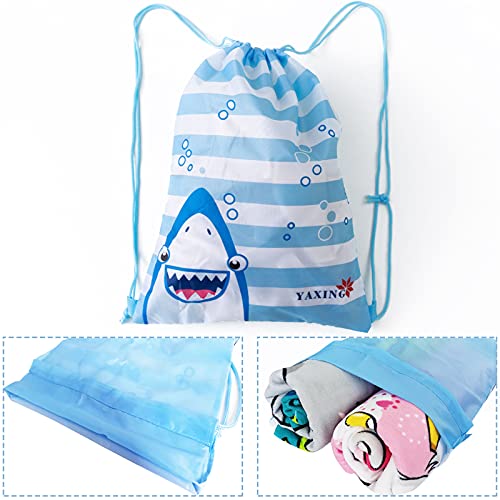 Image of NovForth Kids Beach Towel for Boys Girls, Shark Hooded Bath Towel Wrap, Toddler Pool Towel with Hood