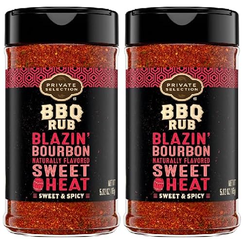 BBQ Rub Blazin\' Bourbon Naturally Flavored Sweet Heat Sweet & Spicy (2 Bottles, 5.82 oz. each)