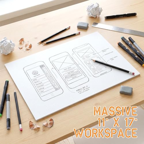 Blocs de notas de puntos con papel grueso Eaasty 11x17 para esbozos sin traspasos 6