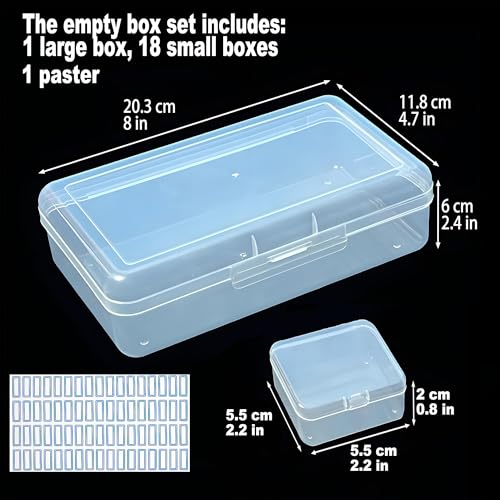 Image of Clear Plastic Organizer Box 18 Pack-Multi Sized Containers with Lids for Beads,Crafts,Small Items,Stackable,Clear Storage Solution Home and Office Organization,Craft Supply,Bead Storage