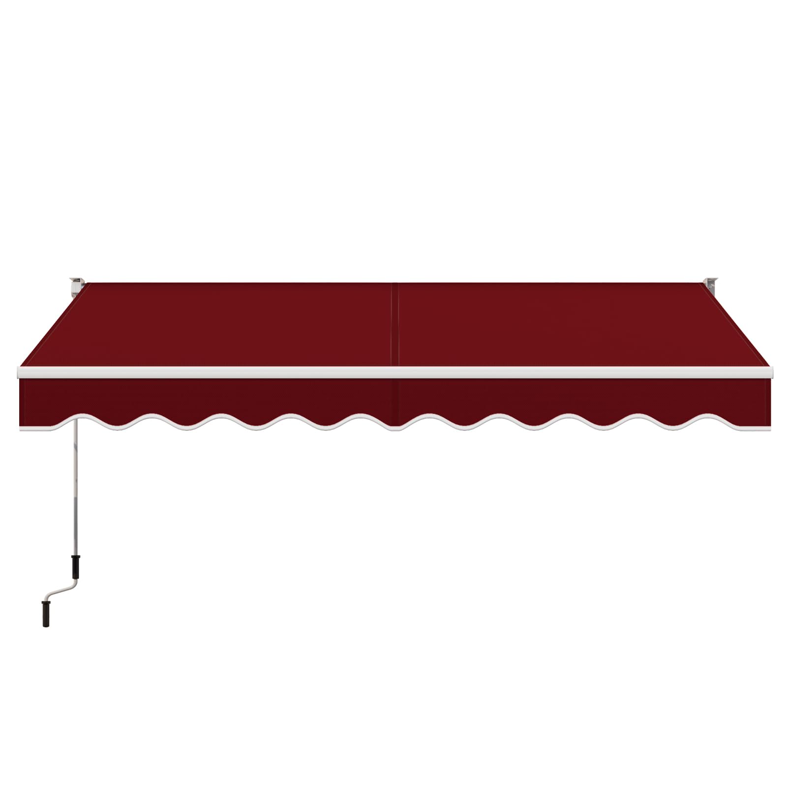 RELAX4LIFE Tenda da Sole a Bracci Estensibili Avvolgibile 295x250cm, Base Universale Parete/Soffitto, Manovella Manuale, Angolazione Regolabile, Telo Impermeabile, Alluminio, ROSSO