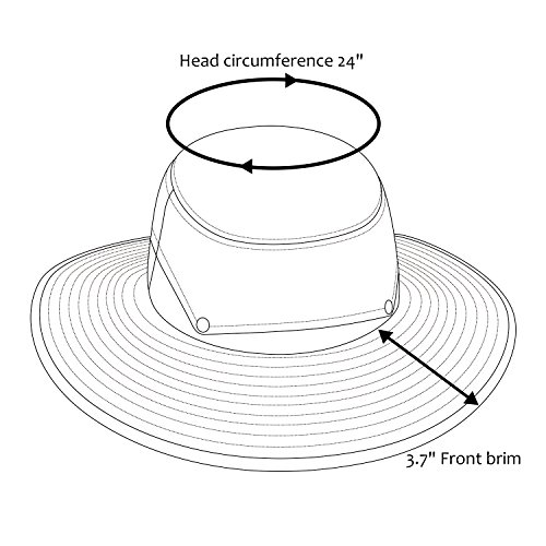 Image of Men Safari Sun Hat Wide Brim Boonie Fishing Cap with Adjustable Drawstring