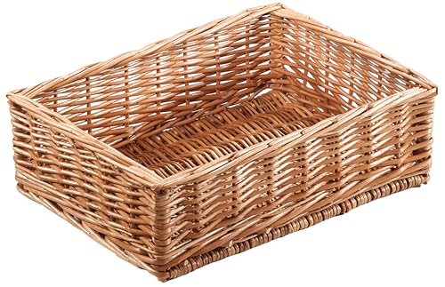 Kobolo Regalkorb NINA aus geflochtener Weide, 40x30x13 cm, eckig,...