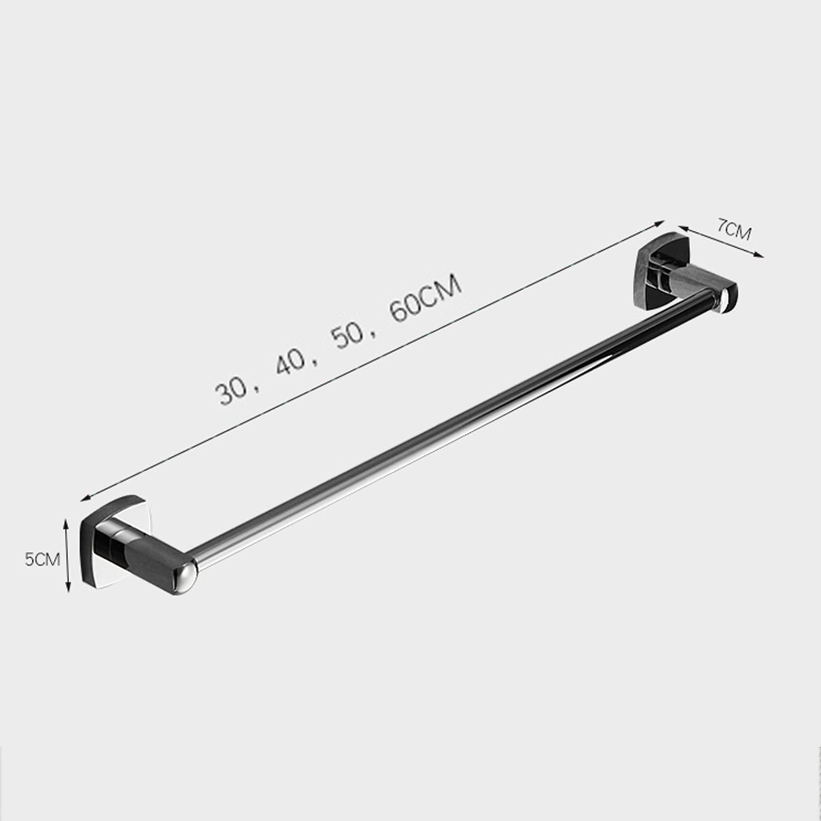 Einzelne Handtuchbarschiene, Wandmontierte Kupfertuchstange für Badezimmer-Hardware und Küche - Runder Eckdesign, 30 cm / 40 cm / 50 cm / 60cm (Size : 30cm)
