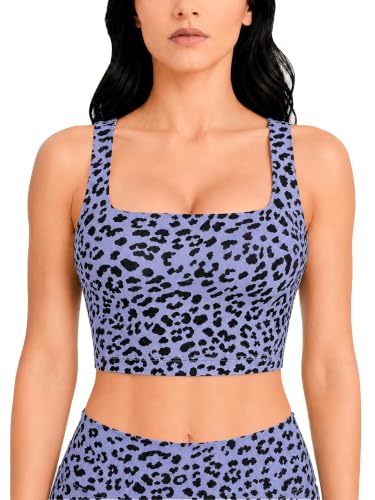 Image of Sunzel Square Neck Longline Sports Bra, Built-in Bra Crop Tank Top