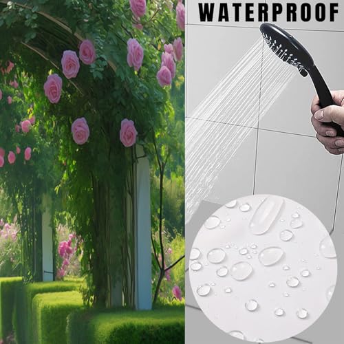 Rideau de douche roses roses anti-moisissure en polyester imperméable