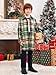 Haloumoning Boys Plaid Dress Coat Kids Fall Button Down Wool Blend Pea Coats Jackets with Pockets 5-14 Years
