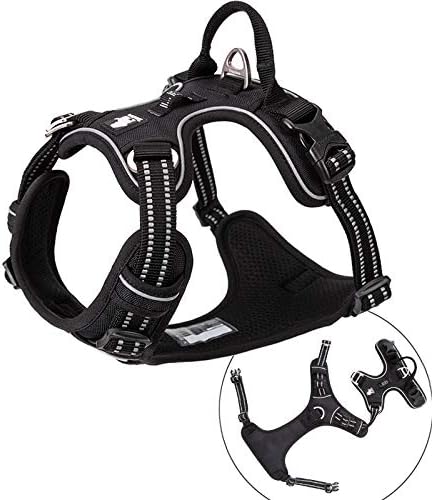 WINHYEPET True Love No Pull Dog Harness Extra Reflective Pet Harness for Small Medium Large Dogs Adjustbale for Running Walking Padded Soft Mesh Vest Easy Control TLH56512(Black,M) - Image 4