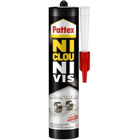 Pattex Ni Clou Ni Vis Resiste A L Eau Colle De Fixation Surpuissante Colle Blanche Colle Rapide Pour Bois Ceramique Metal Beton Et Plus Cartouche 450 G Amazon Fr Bricolage