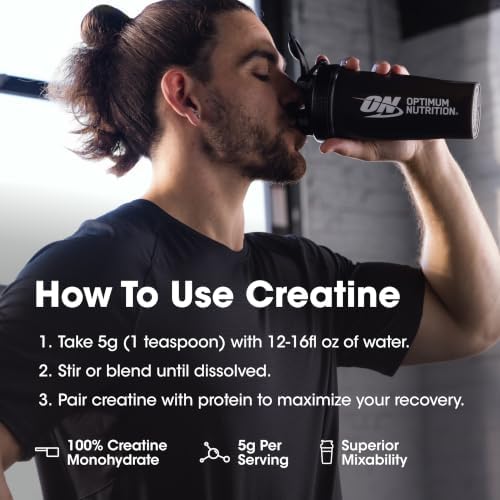 Optimum Nutrition Creatine, Micronized Creatine Monohydrate Powder, Supports Strength & Recovery, Banned Substance Tested, Unflavored, 5 g per Serving, 120 Servings — view 7
