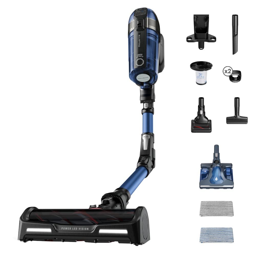 Rowenta Aspirateur balai sans fil multifonction X-FORCE FLEX 12.60 AQUA RH98C0WO, Bleu