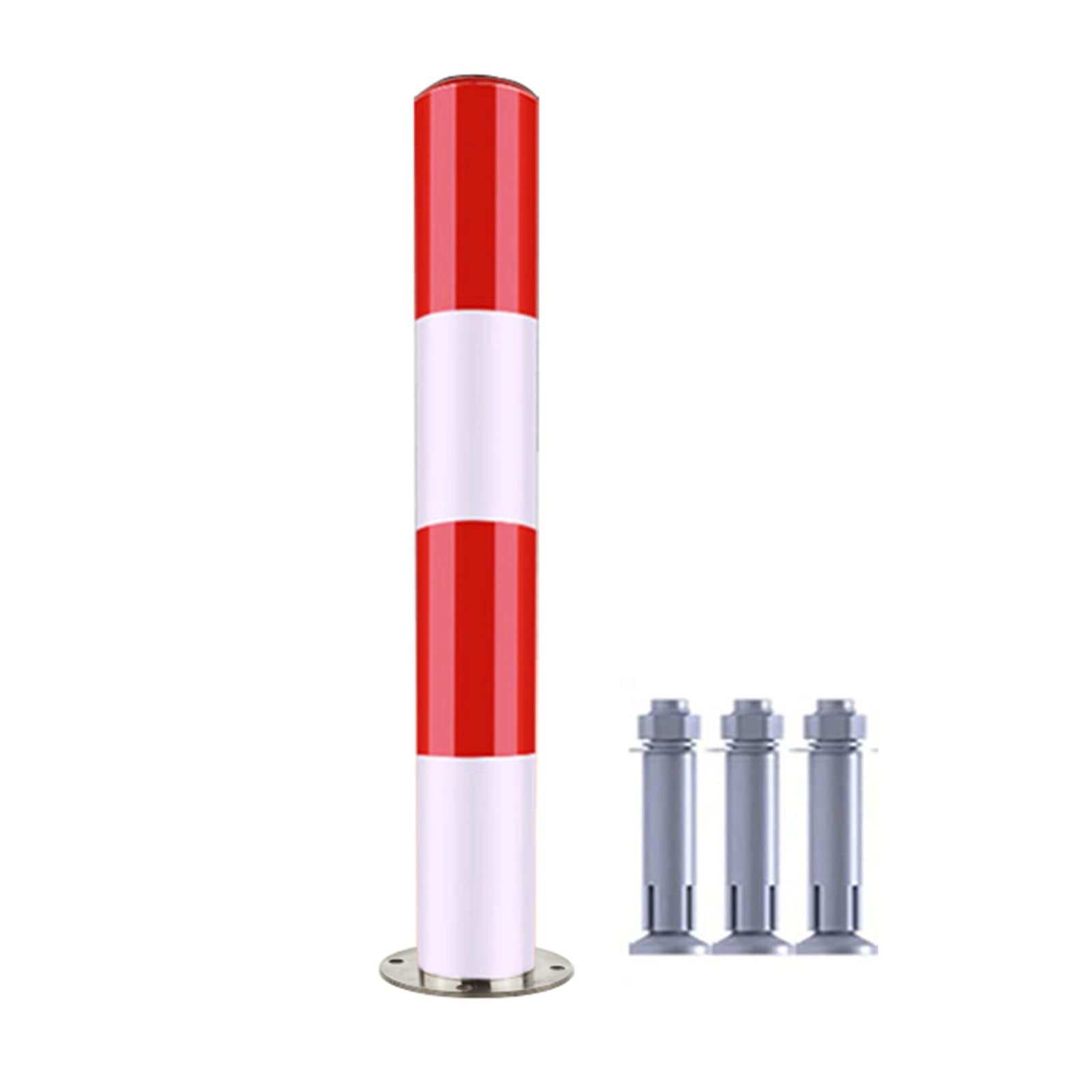 SGKOMN 4-Pack Steel Traffic Cone Delineator Post with Reflective Tape, 39.3" Safety Barrier Bollard for Home, Garage, Street Decor & Traffic Control Areas, 2pck-75cm/29.5in