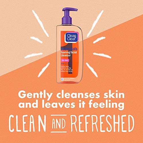 Clean & Clear Essentials Foaming Facial Cleanser, Oil-Free Daily Face Wash to Remove Dirt, Oil & Makeup, 8 fl. oz - Thumbnail 2