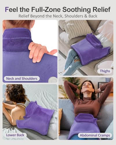 Image of Mothers Day Gifts, Heating Pad for Neck Shoulders Back, Upgraded PTC+NTC Even Heating, Versatile Electric Heated Neck Wrap for Full-Body Relax, Birthday Gifts for Women Mom Wife Grandma, Purple