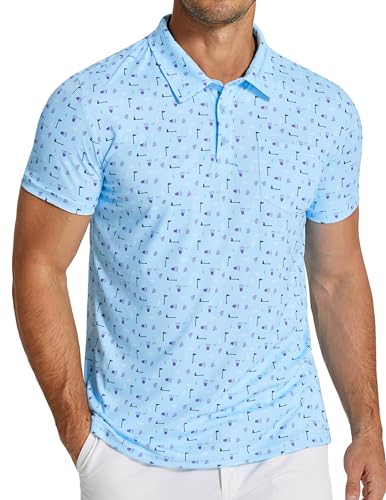 COOFANDY Print Performance Golf Shirt