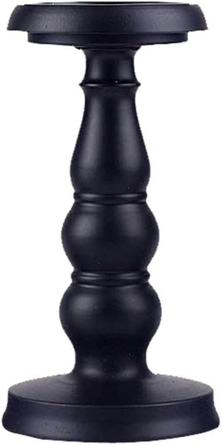 Candlestick,Candlestick Black Iron Candle Holder Base for Gifts Weddings Dinner Parties(Color : Black)(15cm)