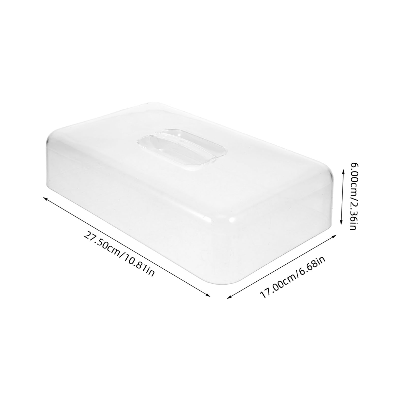 Gatuida Espositore Rettangolare in Acrilico Trasparente Copertura Cupola Per Torte Vassoio Rettangolare Per Pane Colazione Dessert Antipasto Piatto Esposizione Scrivania