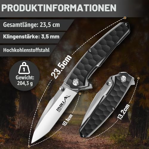 TIVOLI Praktisches Klappmesser mit stabiler Verriegelung, Outdoor Werkzeugmesser für Camping, Wandern und praktische Tätigkeiten – Ansicht 6