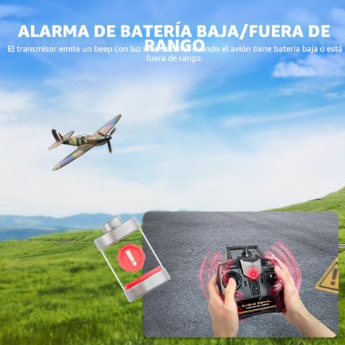 Avión de control remoto Spitfire V2 VOLANTEXRC de 4 canales con acrobacia integrada 7