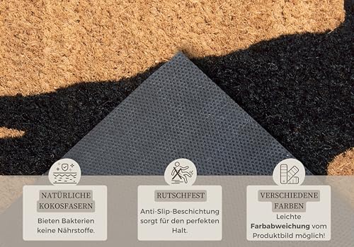 Hanse Home Mix Mats Coconut Doormat for Indoor and Outdoor Use, Dirt Trapper Mat Natural, Coconut Mat Outdoor Dog - Image 4