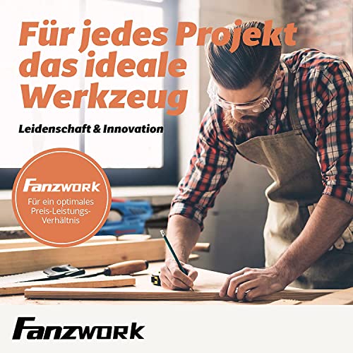 FANZWORK Betonschleifer Betonfräse Sanierungsfräse Set mit Diamantschleiftopf und Absaughaube, mit Drehzahlregelung (1500W/125mm+)