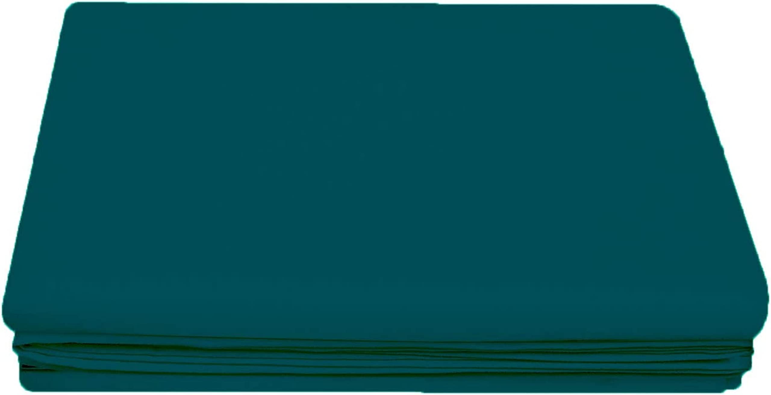 Ocean Nights Luxury Polycotton Flat Sheet - Non-Iron Percale Blend Breathable Bed Sheets for Single, Double, King, Super King (Teal, King)