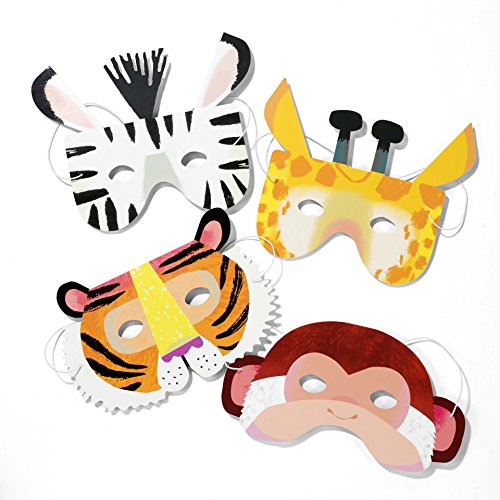 Talking Tables Jungle Theme Party Supplies Safari Zoo Masks | Great For Birthday Party | Paper, 8 Pack