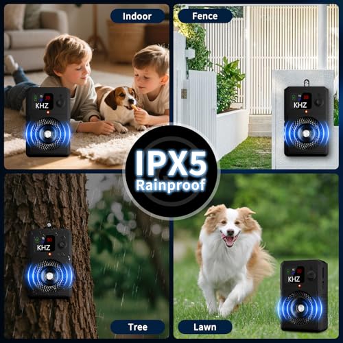 Anti Bell Gerät Hunde, 3 Modi Antibell Ultraschall Gerät, 50 Fuß Stopp Hundebell Gerät, IPX4 Wasserdichtes Anti-Bell-Mittel für Hunde das Training Großer Kleiner Hunde im Freien Innenbereich Antibell