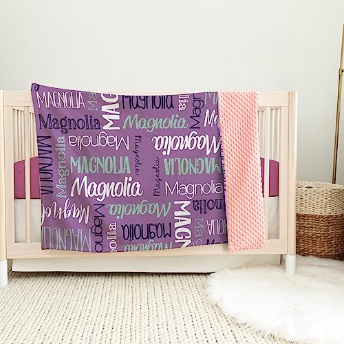 Image of Custom Baby Blanket - Personalized Names Design - Soft Plush Blanket with Double Layer Dotted Backing for Boys Girls Color11(47x60 inches)