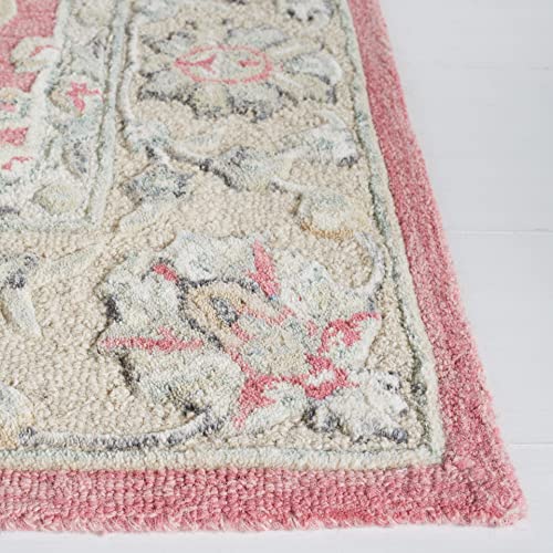Tapete decorativo SAFAVIEH 4' x 6' Pink Beige de lana miniatura 4