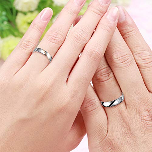 Uloveido Couples Titanium Stainless Steel Wedding Engagement Band Rings Engraved Real Love Y5522