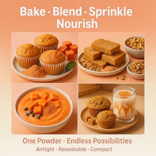 Image of Confect Papaya Powder | Pure & Natural Fruit Powder for Smoothies, Baking, Beverages, Juices, Tea & DIY Recipes | Vegan, Gluten-Free, No Added Sugar - 200 Gm