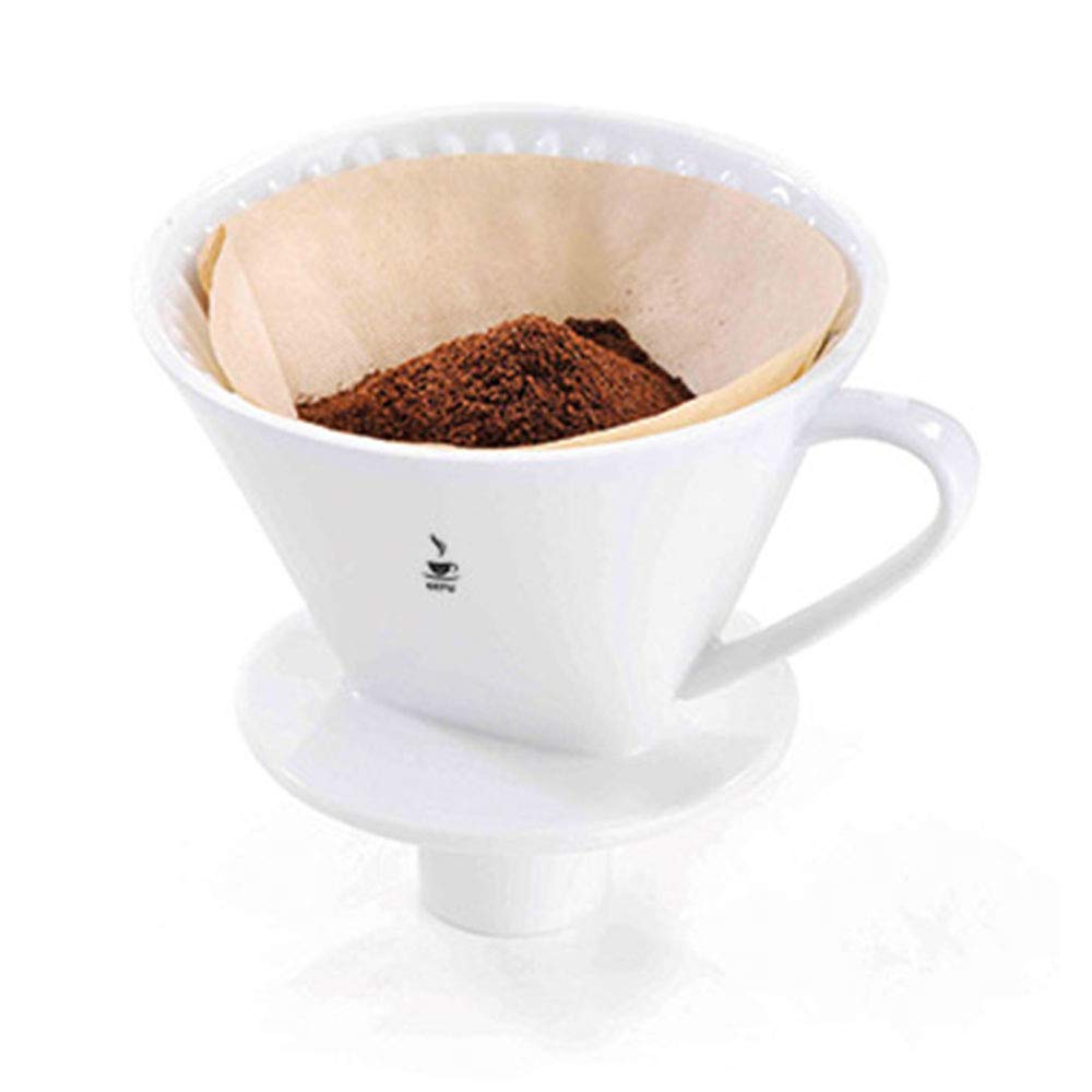 GEFU Sandro Porcelain Coffee Filter Size 4 for Pour Over Brewing, with Extended Spout